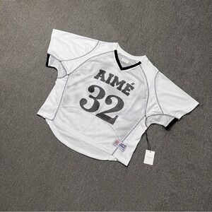 Aime Leon Dore White and Black Mesh Tee